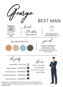 Groomsman Best Man Info proposal card design preview