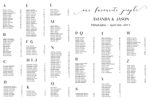 Seating chart alphabetical 36x24 design preview