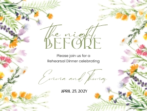 wildflowers rehearsal dinner postcard design preview