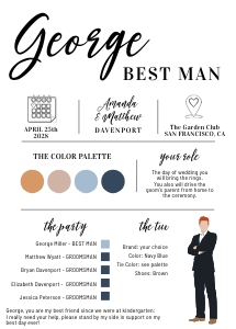 Groomsman Best Man Info proposal card 2 design preview