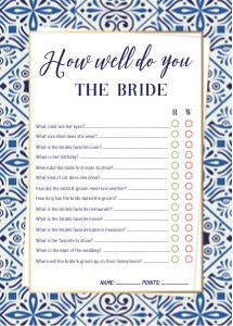 How well you know the bride blue tiles design preview