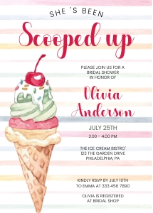 Scooped Up Bridal Shower striped design preview