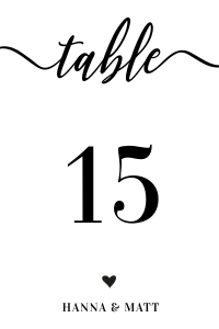Table number elegant 4x6 design preview