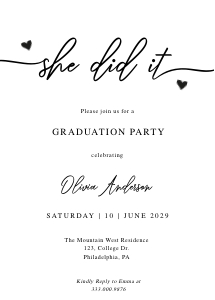 Minimalist Graduation Announcement and party invitation design preview