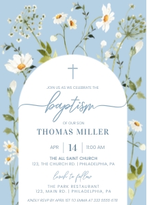 Blue wildlflowers arch photo bloom baptism design preview