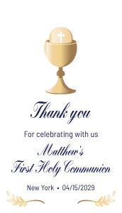 Gold calice favor tag first communion design preview