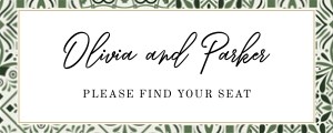 Heading seating Chart Green tiles: Green tiles seating chart cards