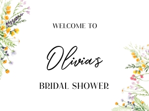 Wildflowers welcome sign: wildflowers welcome sign bridal shower