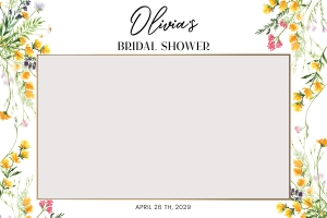 wildflowers photo booth frame: Wildflowers Photo Booth Bridal Shower Photo Frame