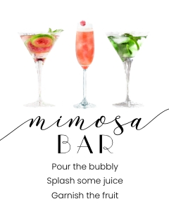 Mimosa bar Sign cocktails design preview