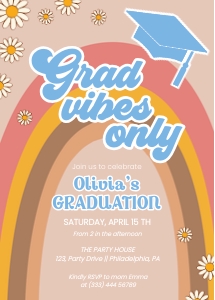 Grad Vibes only graduation invitation design preview