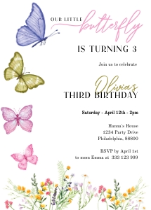 Our little butterfly birthday Party design preview