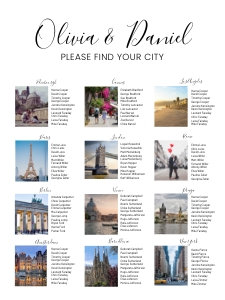 Modern Photo seating chart: Modern Photos Seating chart