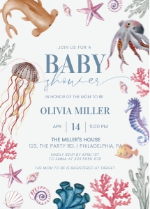 Under the Sea Baby Shower invitation design preview