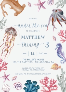 Under the sea birthday design preview