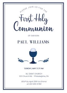 Blue chalice first communion design preview