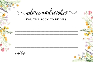 Wildflowers advice card bridal design preview