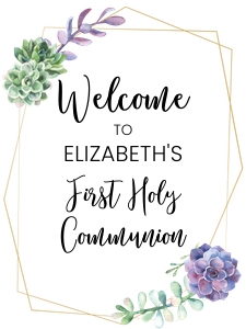 Succulents Welcome sign 18x24 design preview