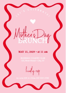 Mothers day Celebration Invitation wavey design preview
