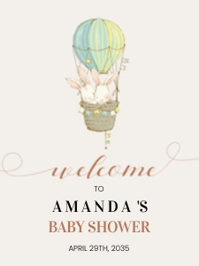 twins bunny welcome baby shower sign 18x24 design preview