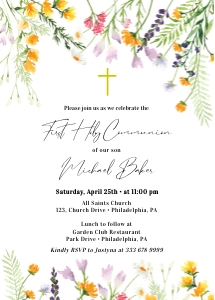 Wildflower first Communion design preview