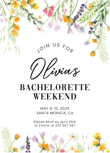 Bachelorette weekend itinerary full wildflowers design preview