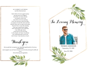 Greenery funeral foldable program design preview