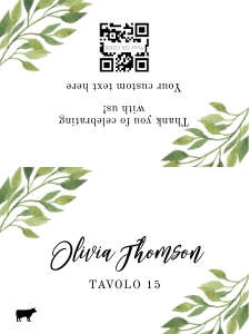 Greenery place card foldable design preview