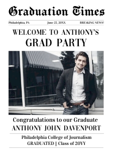 Graduation Newspaper welcome sign 18x24 design preview