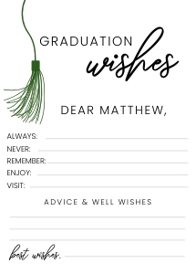 Graduation Advice and wishes minimalist card design preview