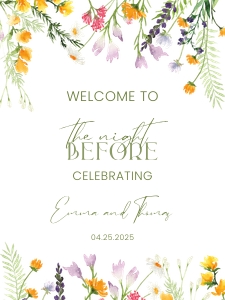 Welcome Rehearsal Dinner Wildflowers 18x24 design preview