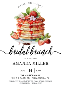 Brunch Bridal shower Pancake invitation design preview