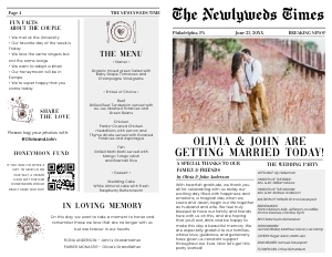 newspaper wedding program design preview