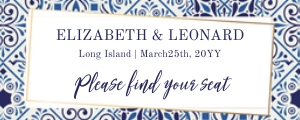 Blue tiles seating chart cards head card design preview