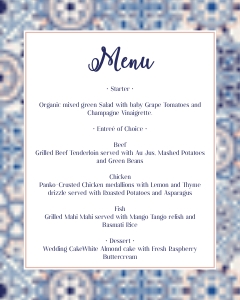 Portuguese tiles Menu sign 8x10 design preview