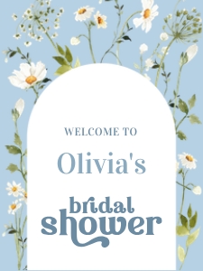 Bridal Shower something blue bloom welcome sign design preview