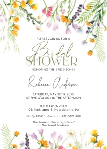 Bridal Shower wildflowers 2 design preview