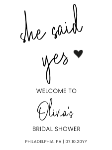 she said yes sign design preview