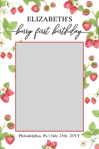 Berry first Birthday: Berry First Birthday photo booth frame