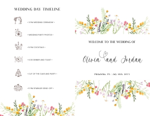 Wildflowers Wedding program design preview