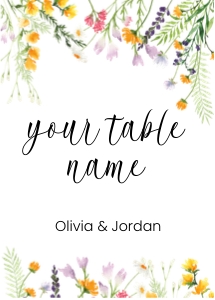 wildflowers table cards editable design preview