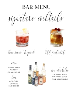 BAr menu semplice 2 cocktails 8x10 design preview