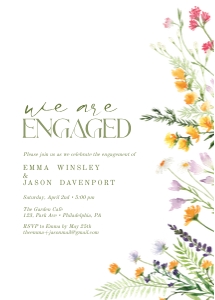 Wildflowers engagement Invitation design preview