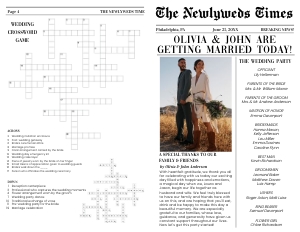NEWSPAPER Wedding Program 2B design preview