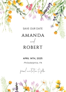 wildflowers wedding save the date design preview