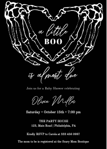 skeleton baby shower invitation halloween design preview