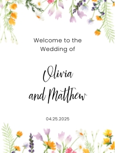 wildflowers wedding welcome sign 18x24 design preview