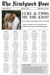 Newspaper Wedding seating chart 2 design preview