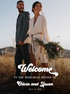 Rehearsal Dinner Welcome retro groovy design preview