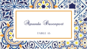 Mediterranean tiles place cards flat design preview